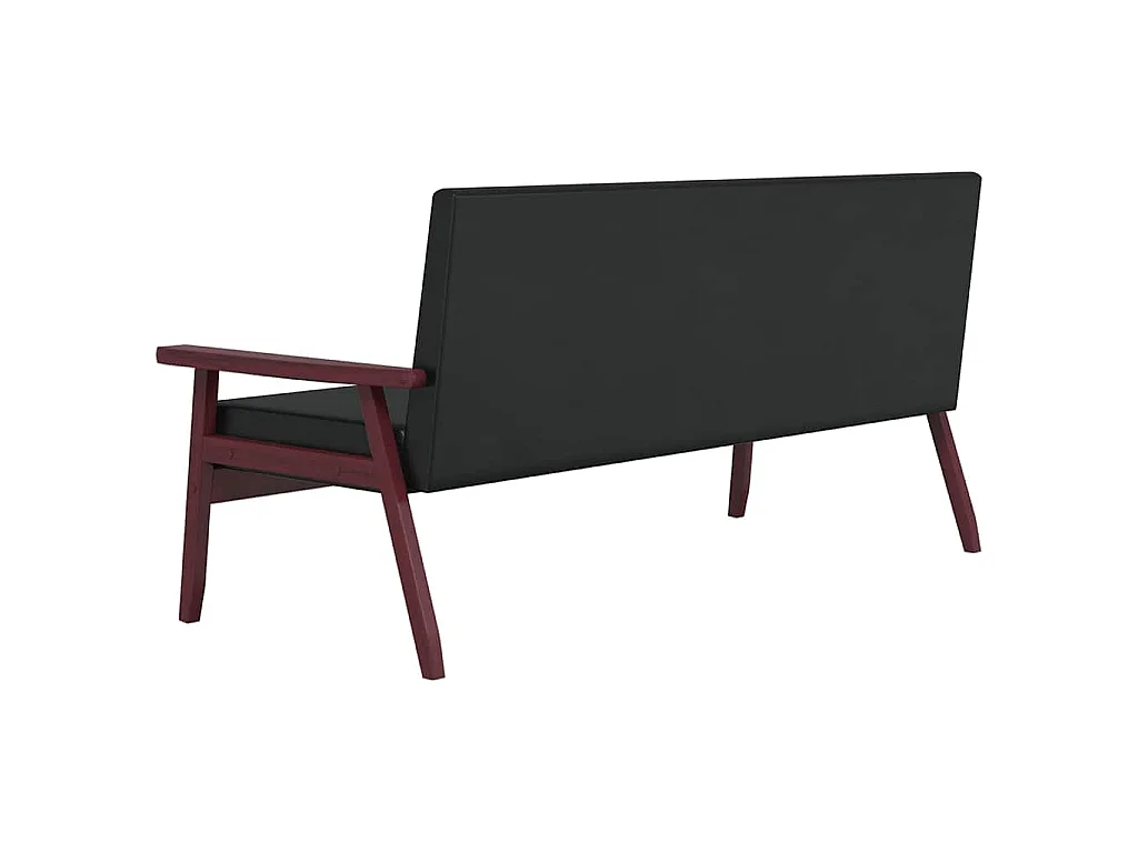 Sofa 3-Sitzer Schwarz Kunstleder