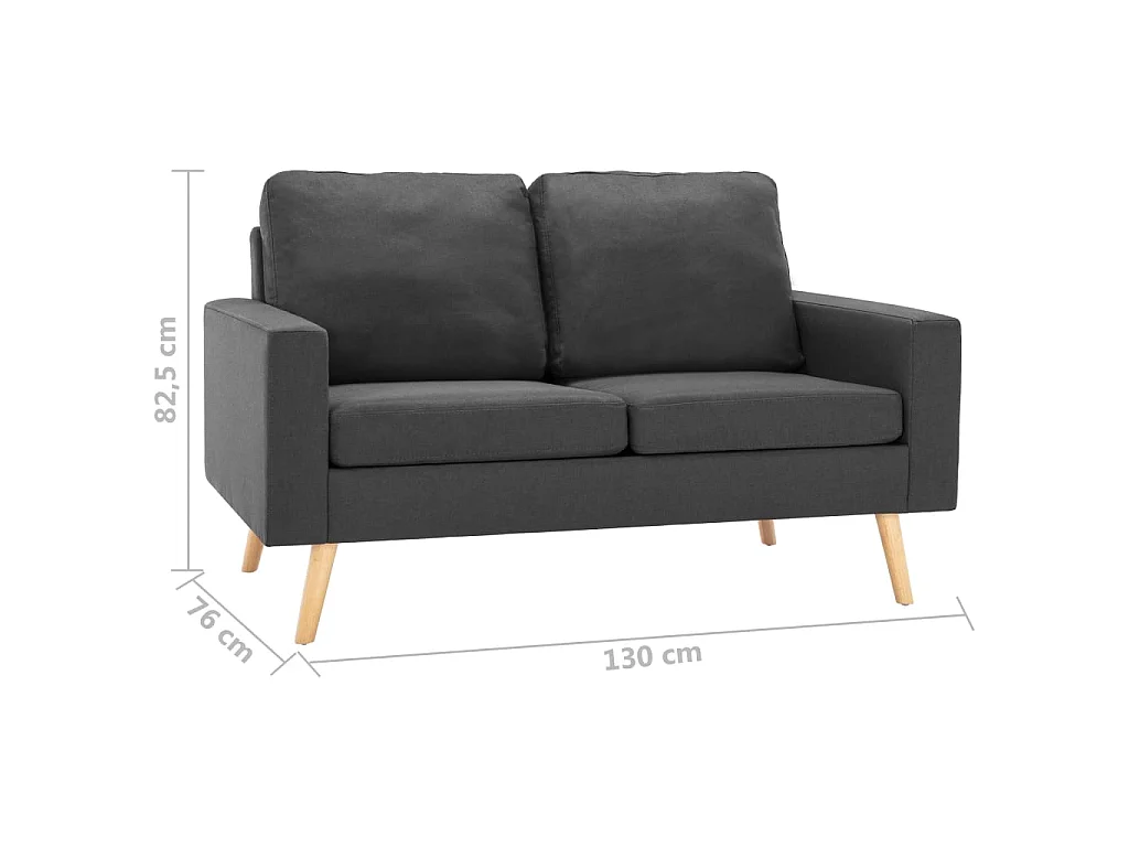 Tweezitsbank stof donkergrijs
