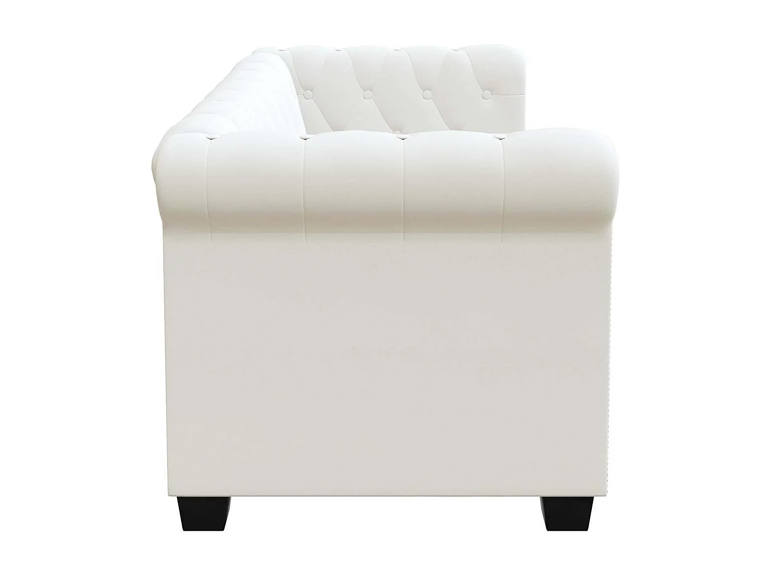 Divano Chesterfield a 2 Posti in Finta Pelle Bianco