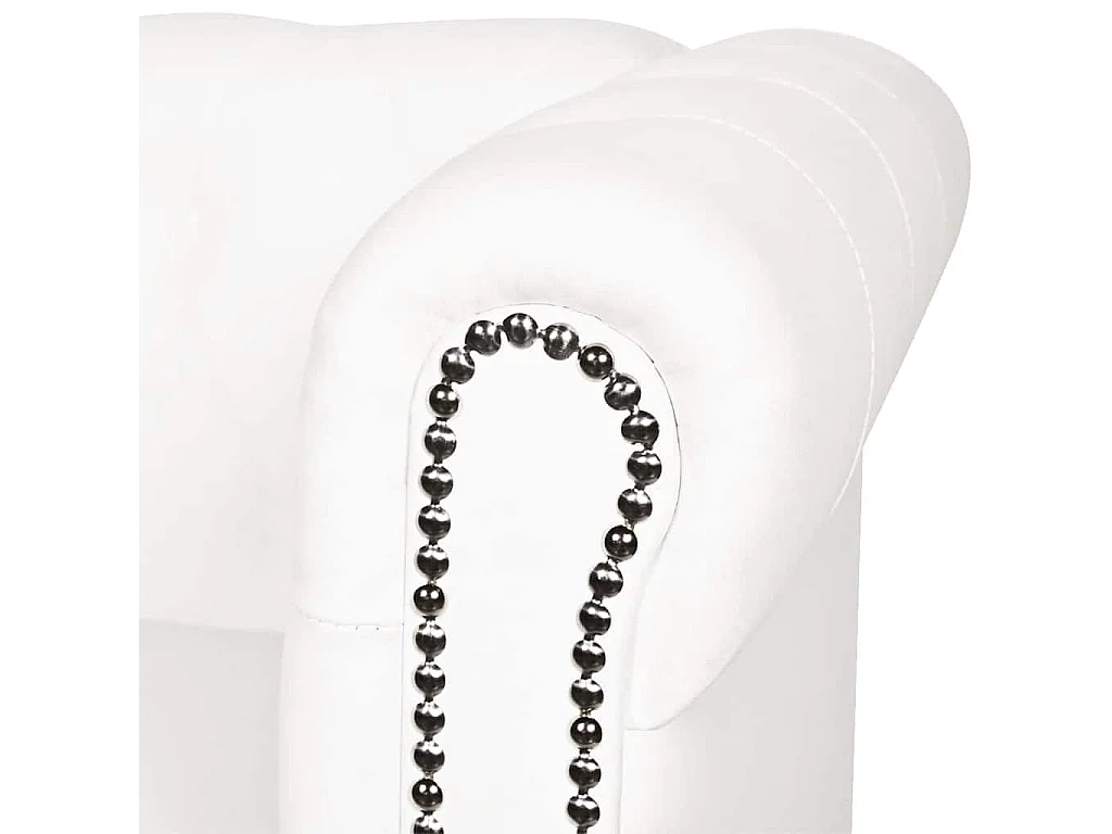Divano Chesterfield a 2 Posti in Finta Pelle Bianco