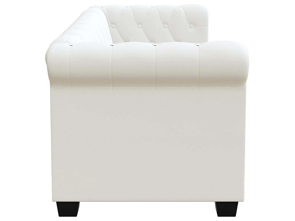 Canapé chesterfield 2 places en simili blanc