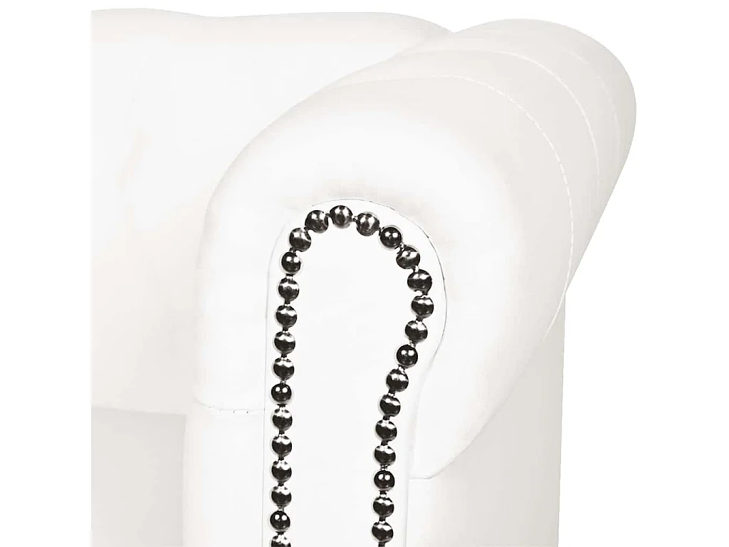 Canapé chesterfield 2 places en simili blanc