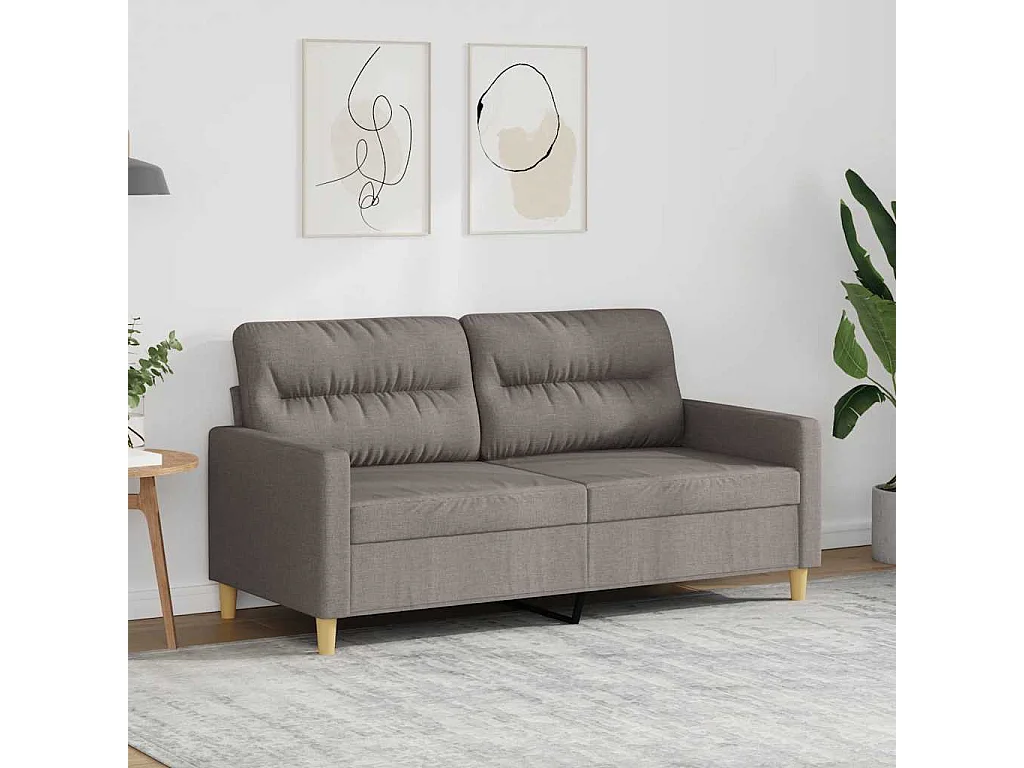 Canapé à 2 places Taupe 140 cm Tissu