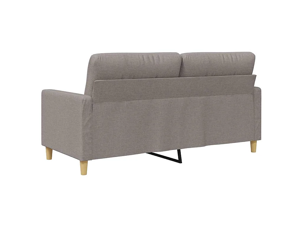 Sofá de 2 lugares tecido 140 cm cinzento-acastanhado