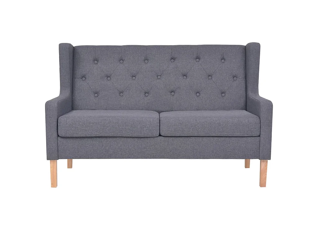Canapé à 2 places Tissu Gris