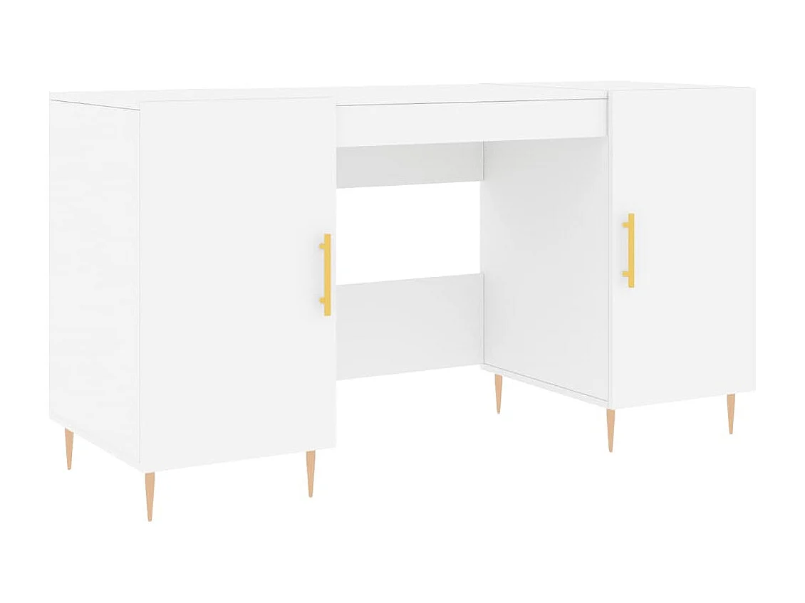 Bureau blanc 140x50x75 cm bois d'ingénierie