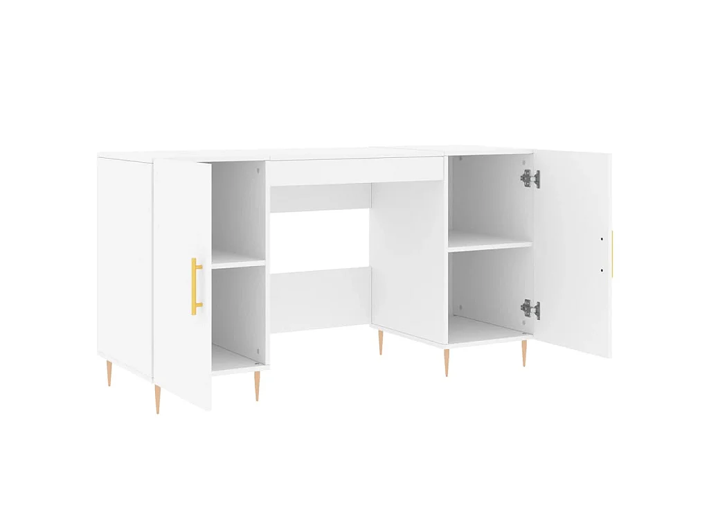 Bureau blanc 140x50x75 cm bois d'ingénierie