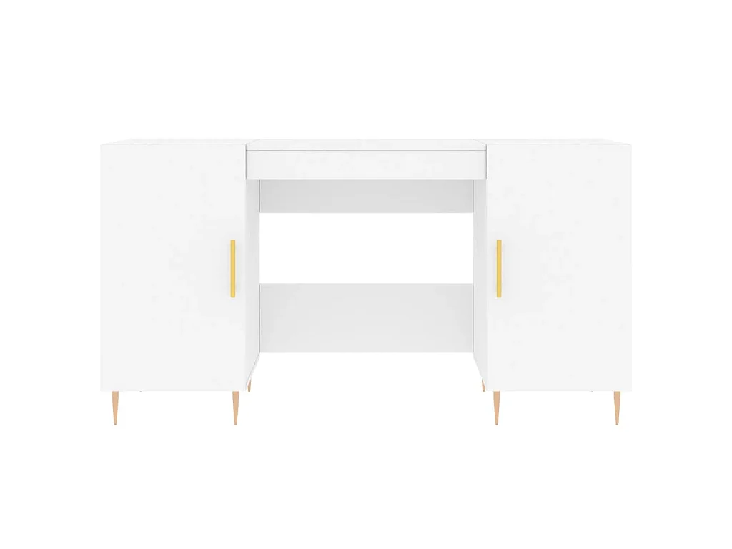 Bureau blanc 140x50x75 cm bois d'ingénierie