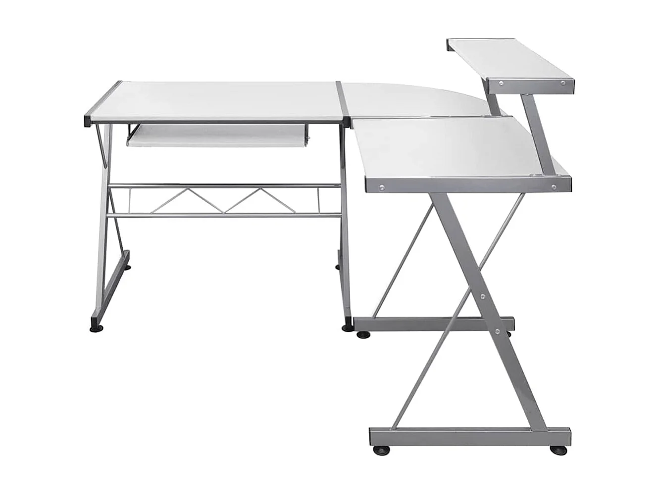 Eck-Computertisch Weiß 132x112x99 cm Holzwerkstoff