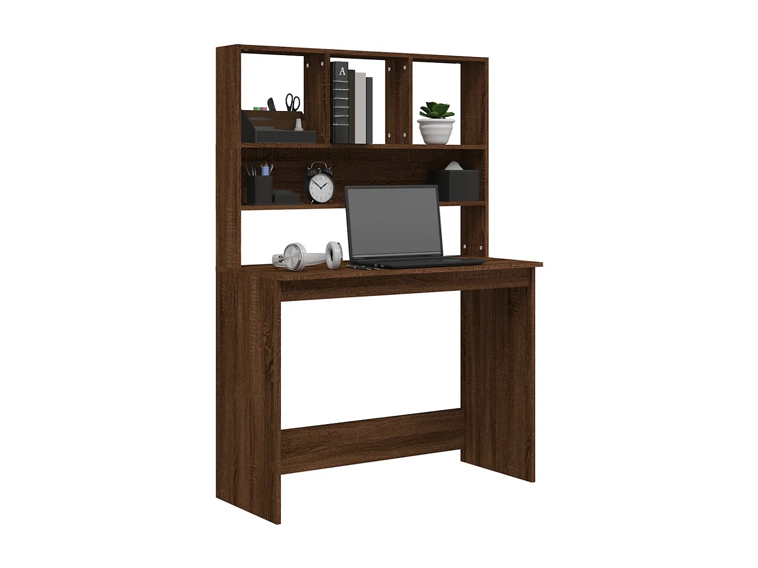 Scrivania Mensole Rovere Marrone 102x45x148cm Legno Multistrato