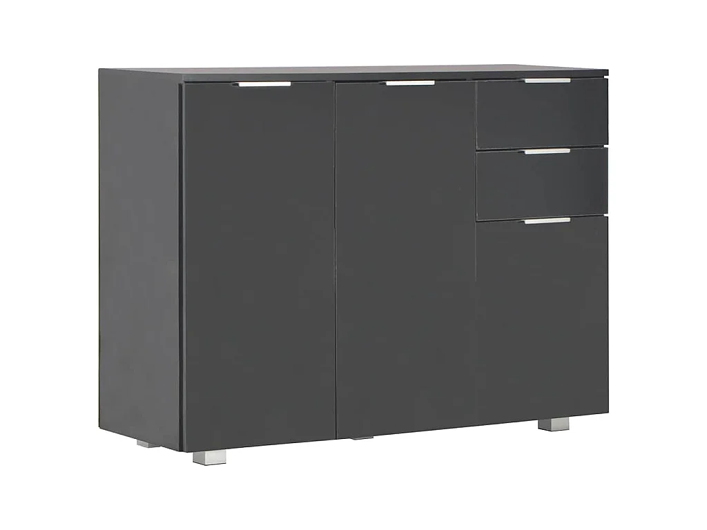 Aparador 107x35x80,5 cm preto brilhante