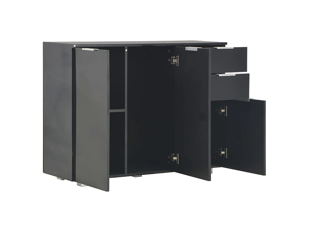 Aparador 107x35x80,5 cm preto brilhante