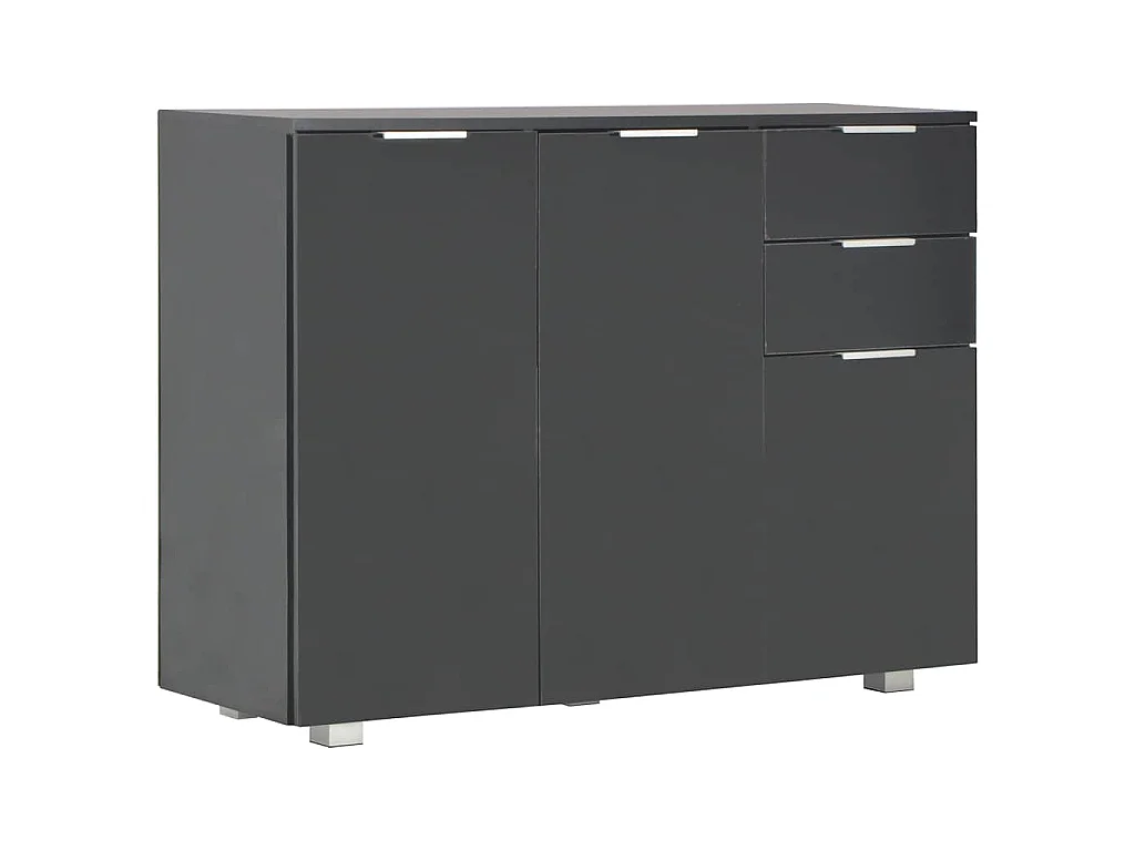 Dressoir 107x35x80,5 cm hoogglans zwart