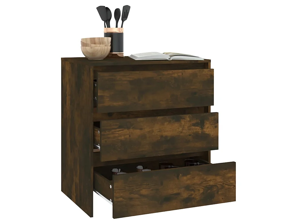Buffet Chêne fumé 70x41x75 cm Bois d'ingénierie