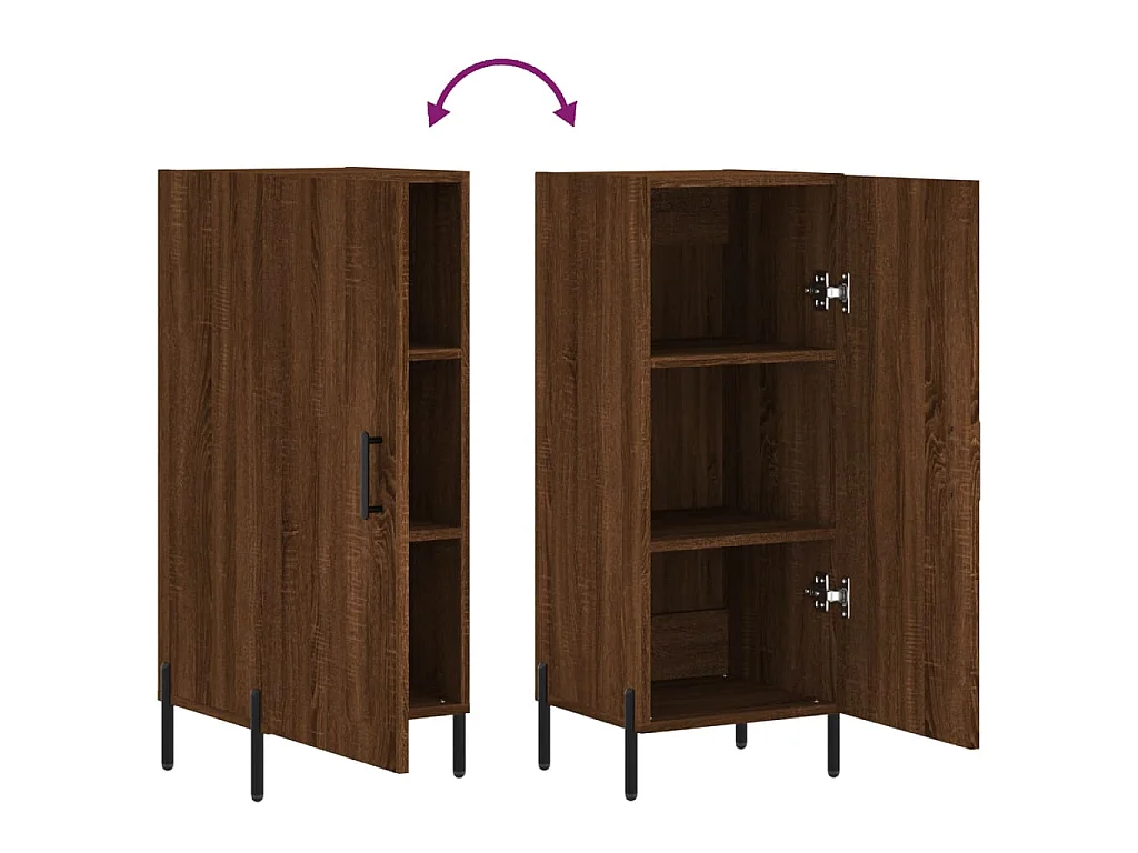 Dressoir 34,5x34x90 cm bewerkt hout bruin eikenkleur