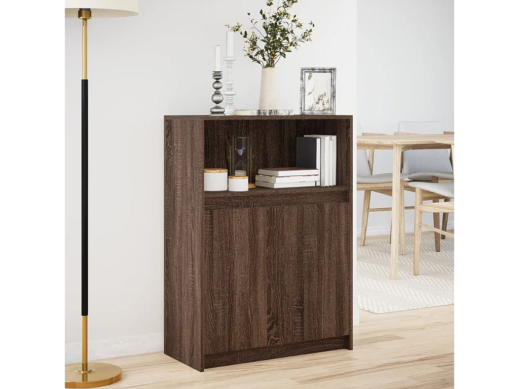 Buffet avec LED chêne marron 72x34x100 cm bois d'ingénierie