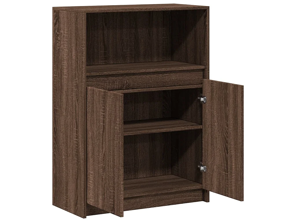 Buffet avec LED chêne marron 72x34x100 cm bois d'ingénierie