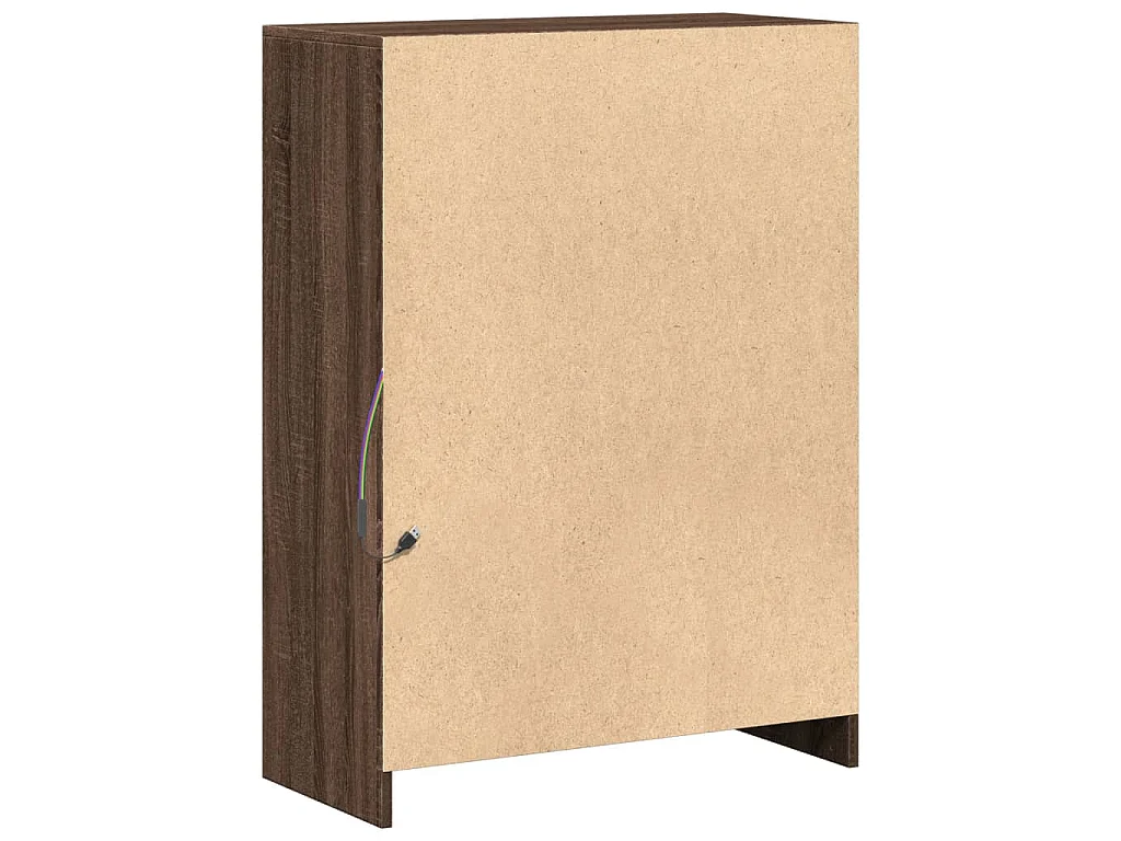 Buffet avec LED chêne marron 72x34x100 cm bois d'ingénierie