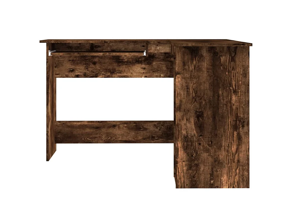 Hoekbureau 120x140x75 cm bewerkt hout gerookt eikenkleurig