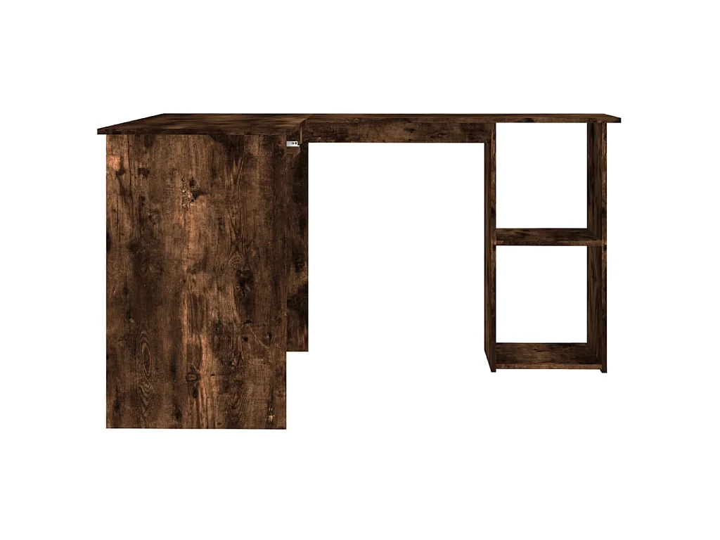 Hoekbureau 120x140x75 cm bewerkt hout gerookt eikenkleurig