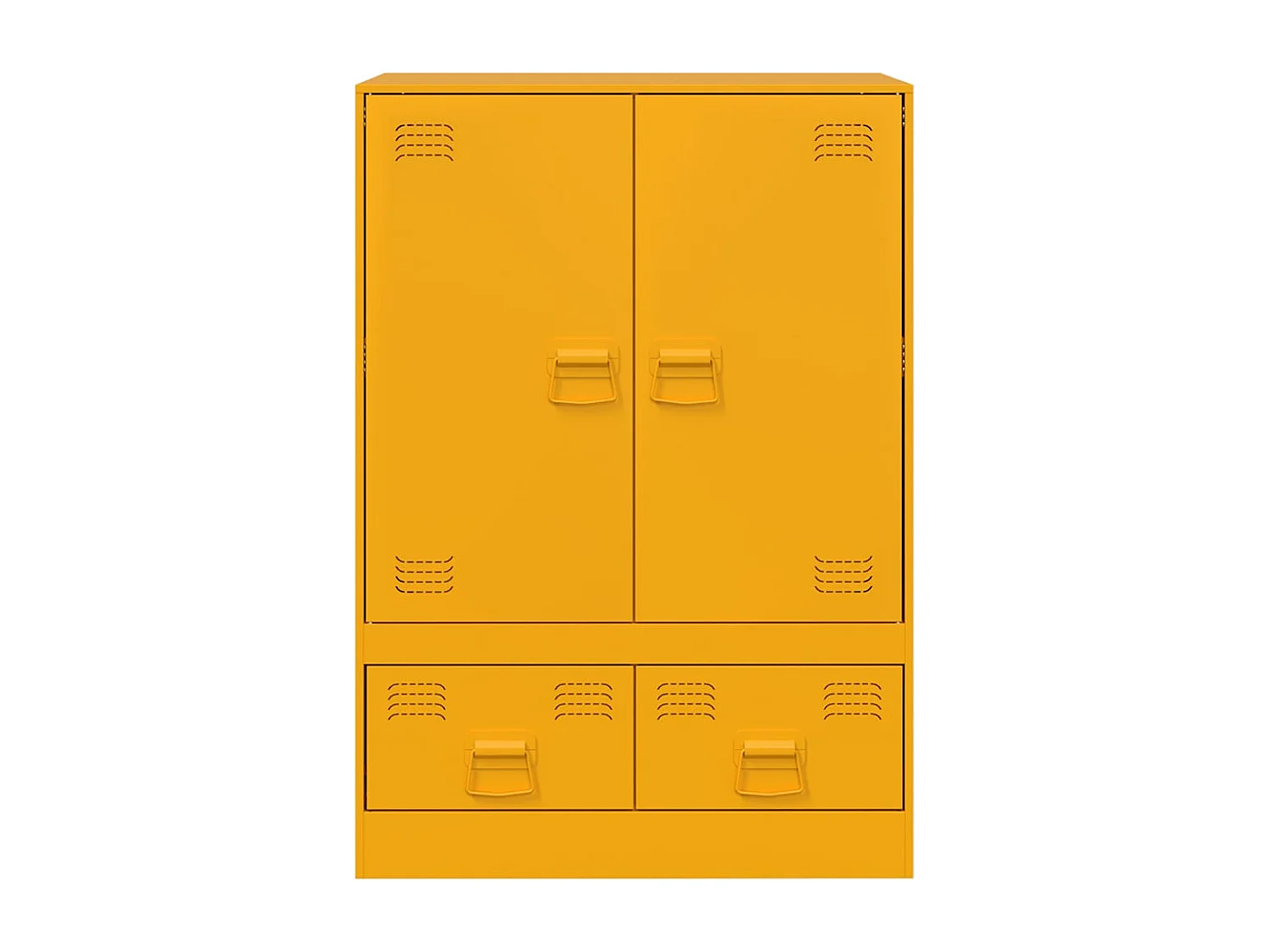 Hoge kast 67x39x95 cm staal mosterdgeel