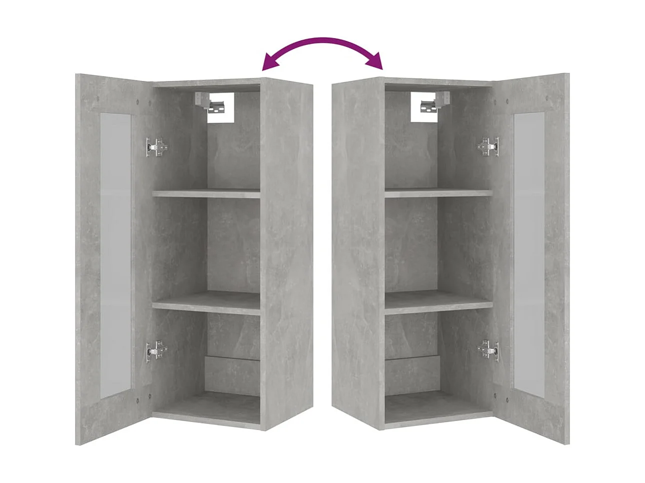 Armoire murale suspendue Gris béton 34,5x34x90 cm