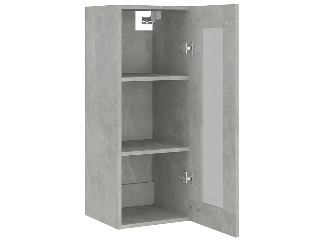 Armoire murale suspendue Gris béton 34,5x34x90 cm