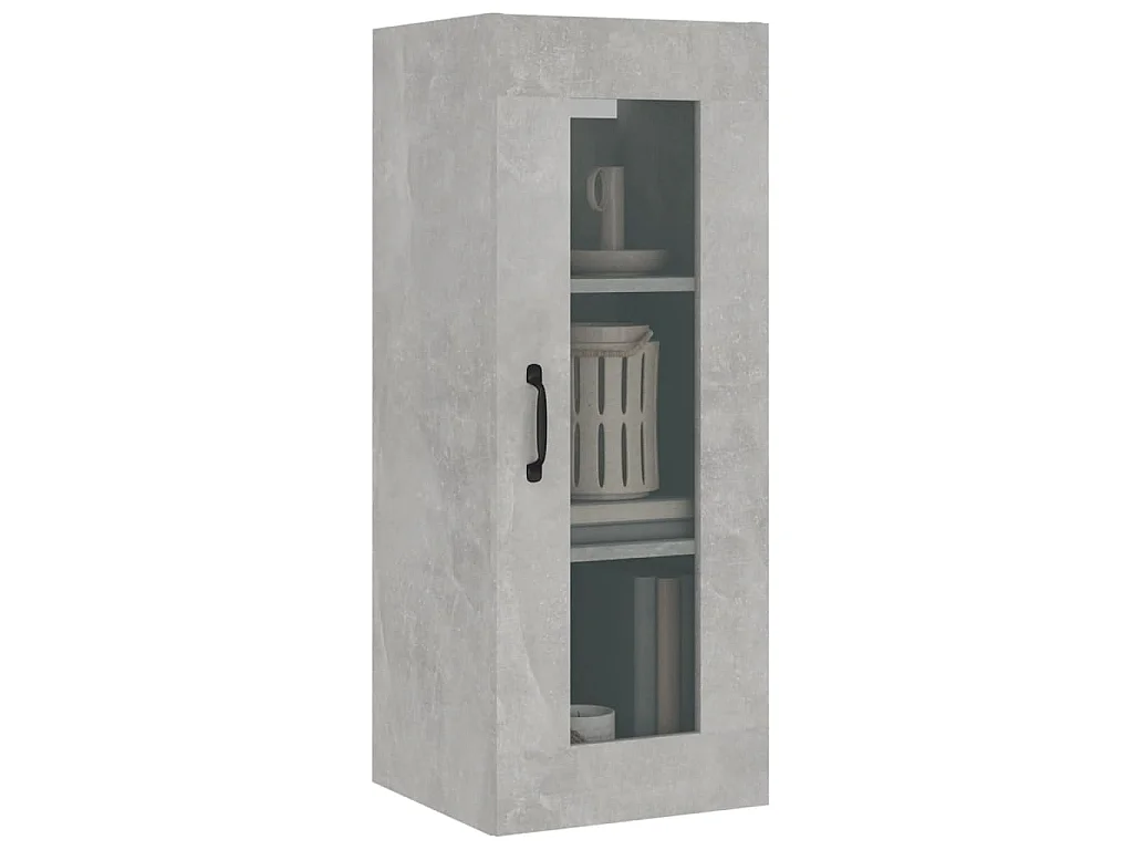 Armoire murale suspendue Gris béton 34,5x34x90 cm