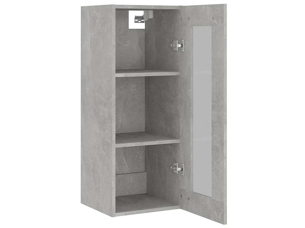 Armoire murale suspendue Gris béton 34,5x34x90 cm