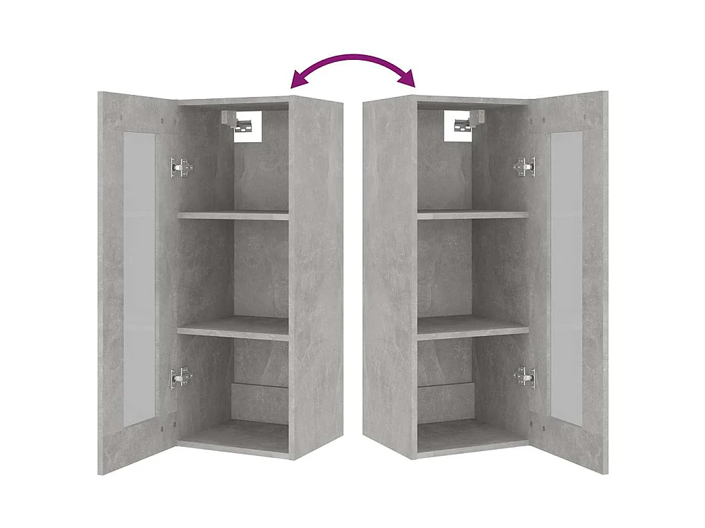 Armoire murale suspendue Gris béton 34,5x34x90 cm