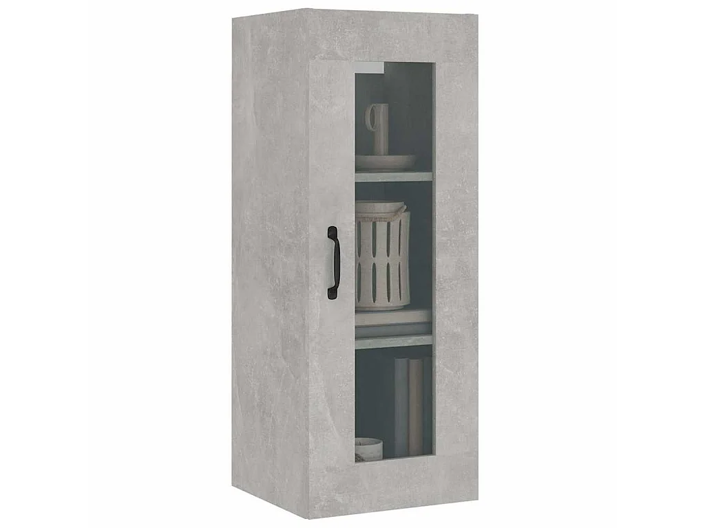 Armoire murale suspendue Gris béton 34,5x34x90 cm