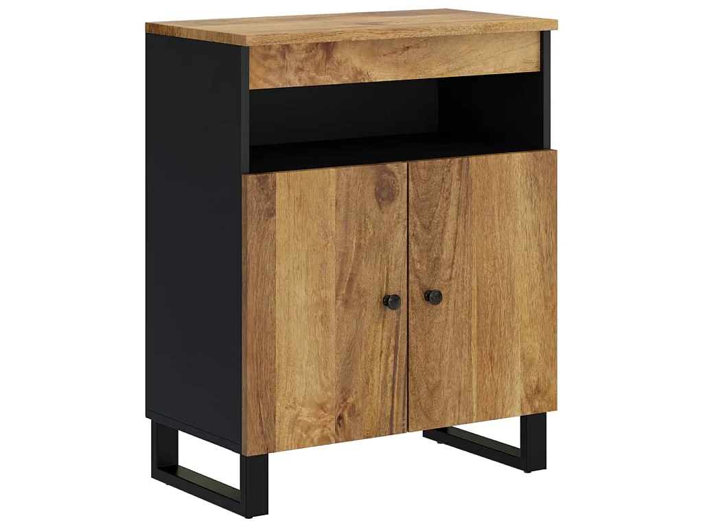 Buffet avec 2 portes 60x33x75 cm bois massif de manguier