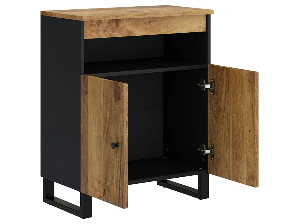 Buffet avec 2 portes 60x33x75 cm bois massif de manguier