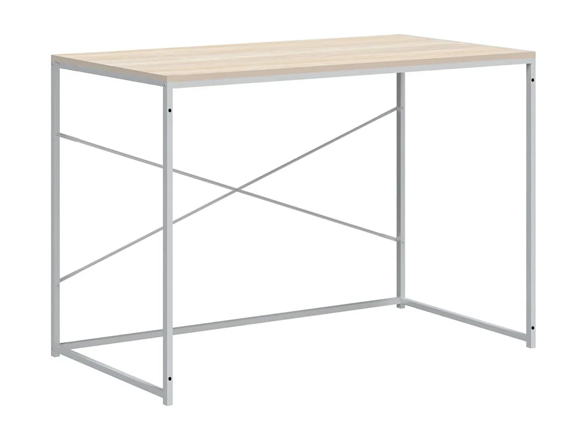 Bureau d'ordinateur Blanc chêne 110x60x70 cm Bois d'ingénierie