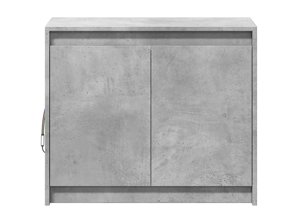Dressoir met LED 72x34x61 cm bewerkt hout betongrijs
