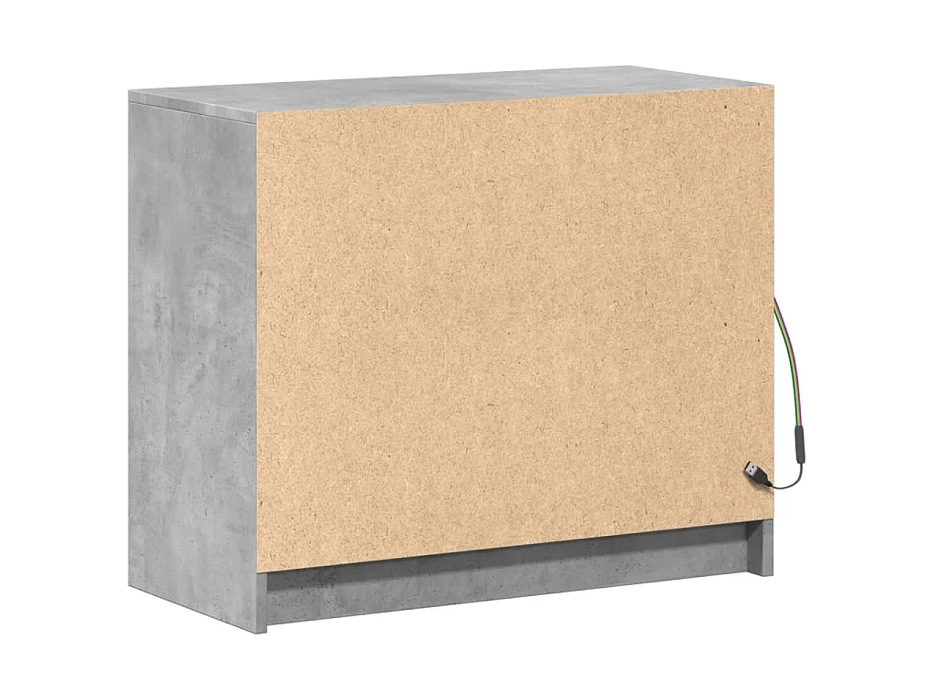 Dressoir met LED 72x34x61 cm bewerkt hout betongrijs