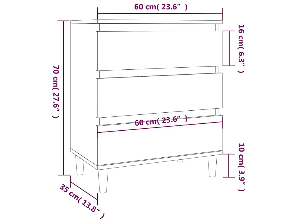 Sideboard Weiß 60x35x70 cm Holzwerkstoff