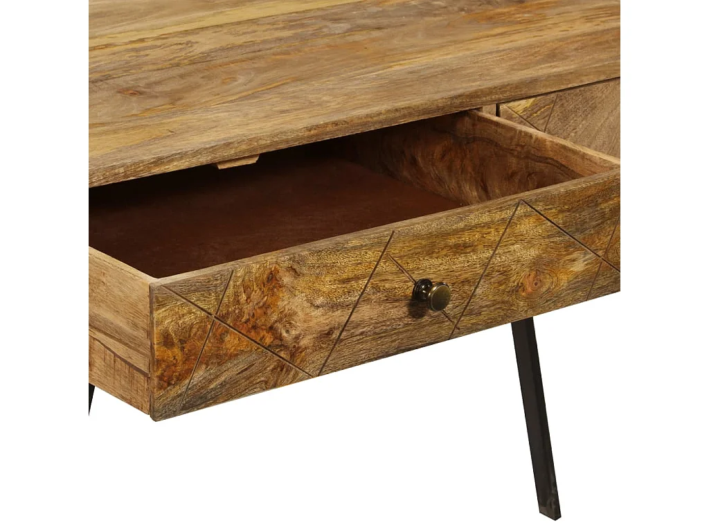 Bureau avec tiroirs Bois solide de manguier 110x50x76 cm