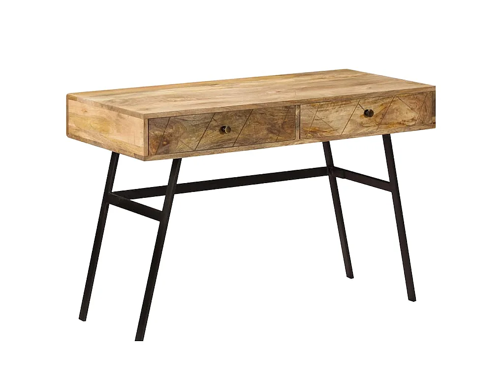 Schrijftafel met lades 110x50x76 cm massief mangohout