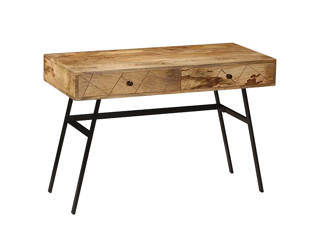 Schrijftafel met lades 110x50x76 cm massief mangohout