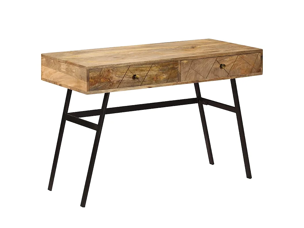 Schrijftafel met lades 110x50x76 cm massief mangohout