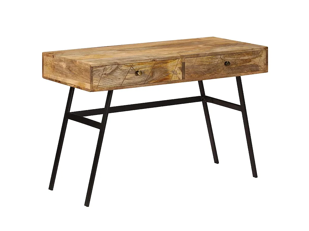 Schrijftafel met lades 110x50x76 cm massief mangohout