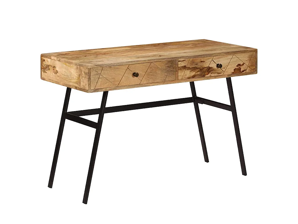 Schrijftafel met lades 110x50x76 cm massief mangohout