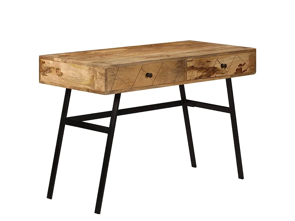 Schrijftafel met lades 110x50x76 cm massief mangohout