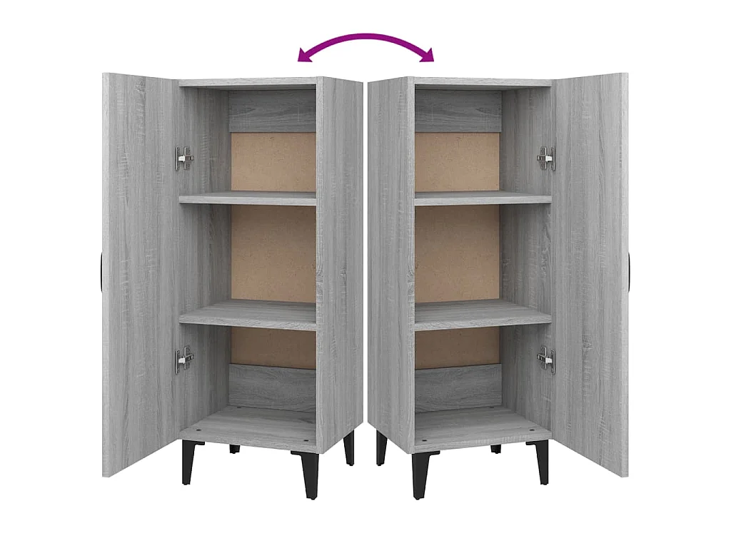 Dressoir 34,5x34x90 cm bewerkt hout grijs sonoma eikenkleurig