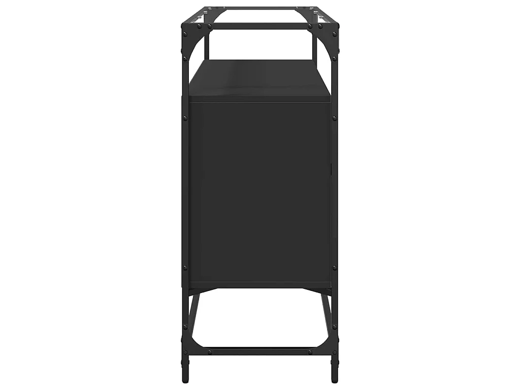 Aparador c/ tampo de vidro 98x35x81 cm derivados madeira preto