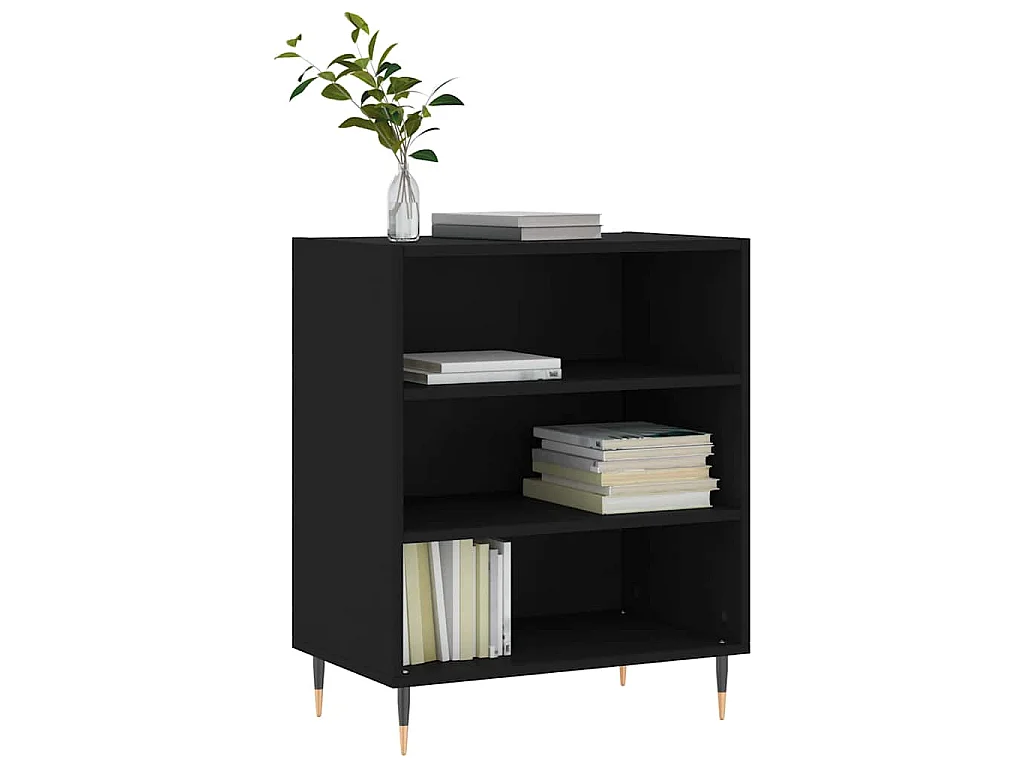 Buffet noir 57x35x70 cm bois d’ingénierie