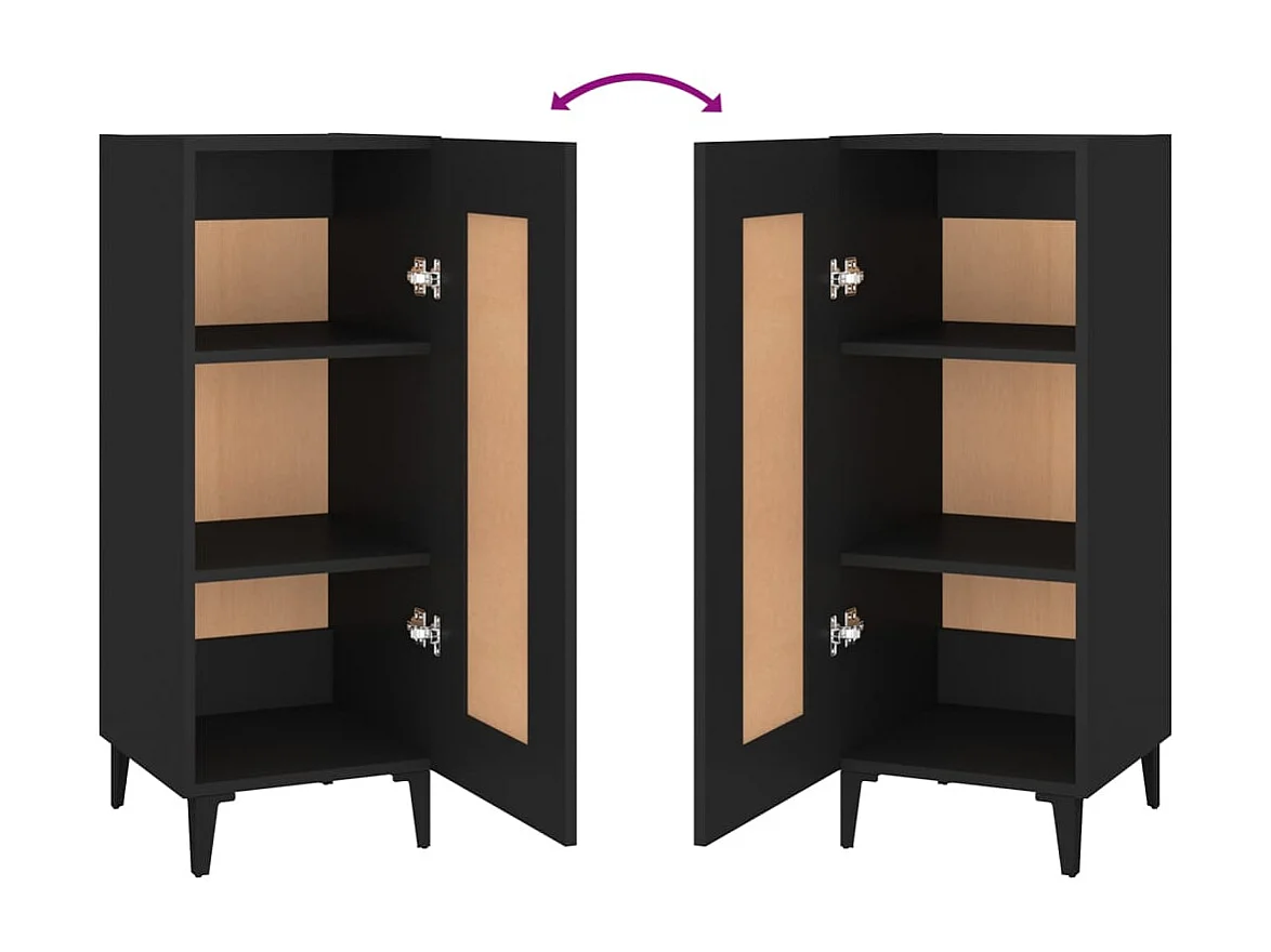 Buffet Noir 34,5x34x90 cm Bois d'ingénierie