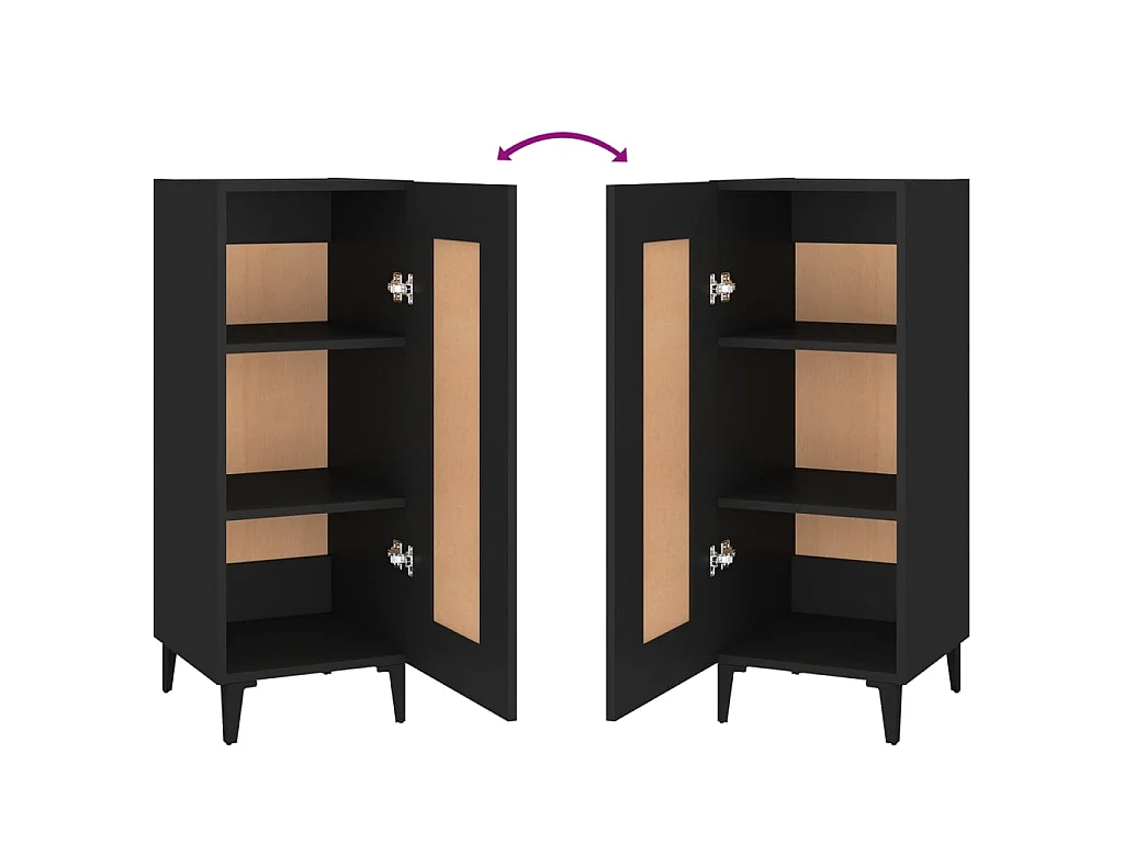 Dressoir 34,5x34x90 cm bewerkt hout zwart