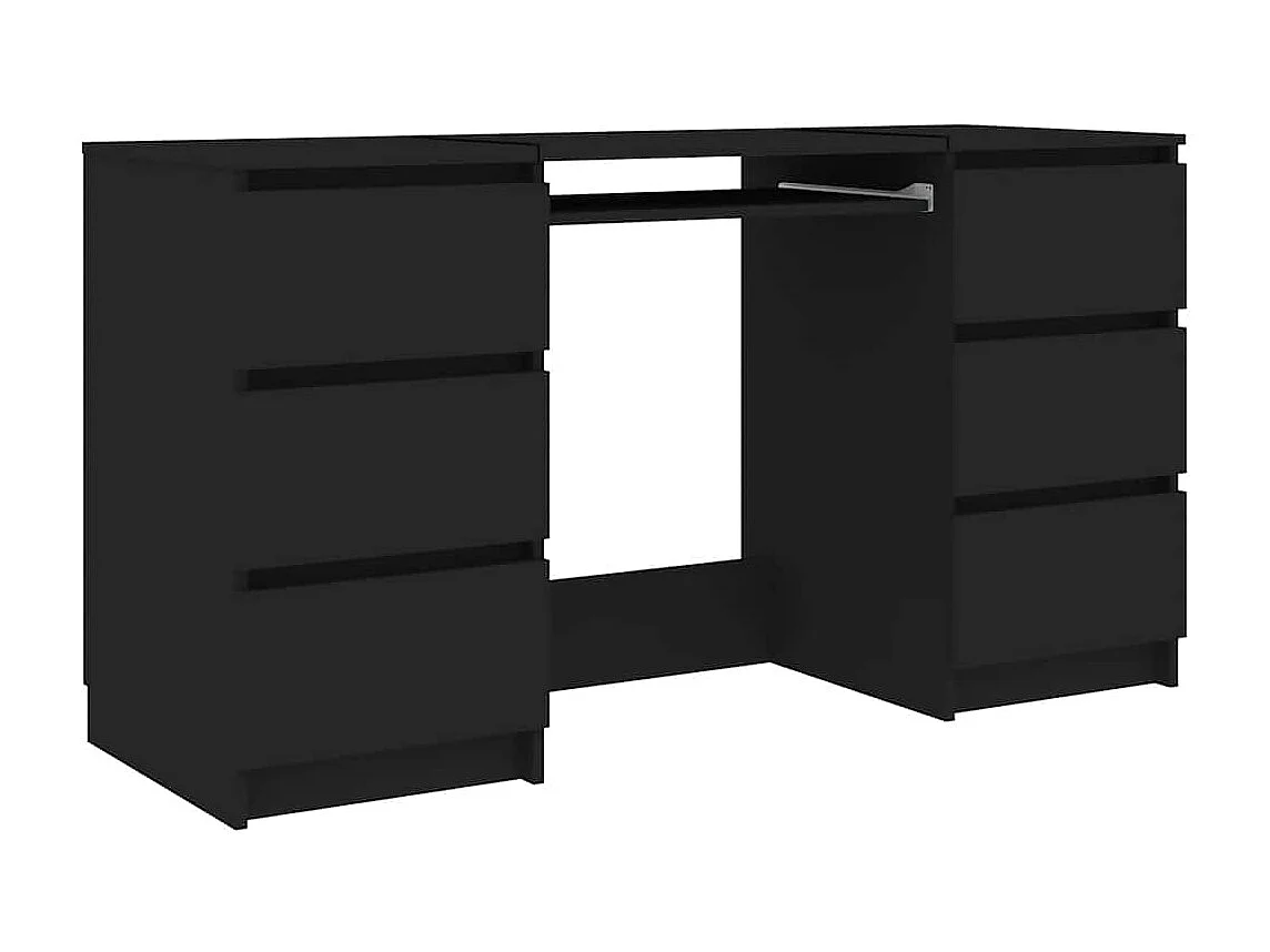 Schrijftafel 140x50x77 cm bewerkt hout zwart